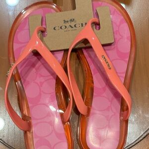 Coach Coral and Pink Sandals
